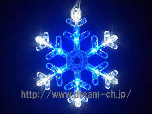 イルミネーション スノーフレーク フラッシュ球入り ブルー・ホワイト イルミネーション LEDスノーフレークつらら 白＆青色8連